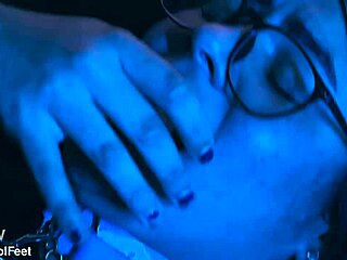 Brunette redhead lesbians choke gag on big clit feet toes!