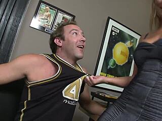 your stepmom's big tits snag your cock at work