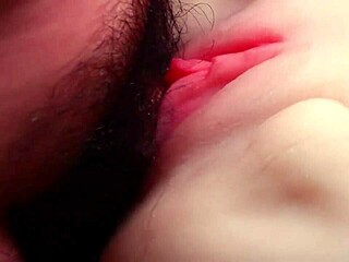 he shoves dick deep in hairless fuck doll's big pussy closeup