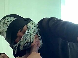 afghan slut student SLOPPY SUCKS teacher's BIG BLACK COCK for grades
