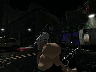 my futanari girlfriend rams her cock deep in my ass on street