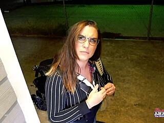 busty nerdy celeste rims ass swallows cum before getting pounded doggystyle