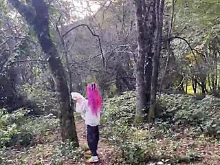 Skinny teen spanked rough in forest pussy fucked deep cum mouth squirt