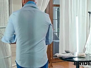 naughty young bride rides big dick while groom waits