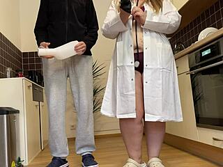 lustful fat mother-in-law roleplays horny female doctor patient