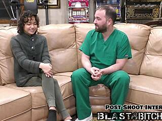 Brooklyn Rossi sucks cock bent over fucked missionary POV cum blast