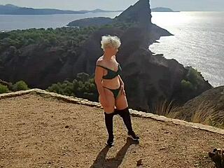 Jaime flashes lingerie outdoors who knows you might pass by hummmm