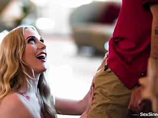 i multitask sucking bbc while helping petite blonde student cum