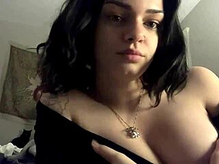 horny babe flashes her huge sexy tits