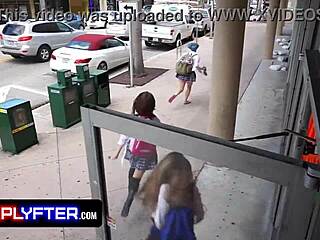 Shy Mads Flores stripped and fucked in shop office after theft