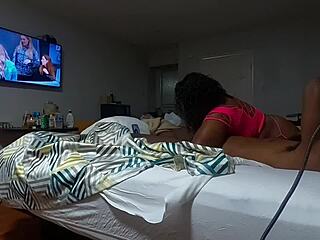 Milf whore bent over huge black cock