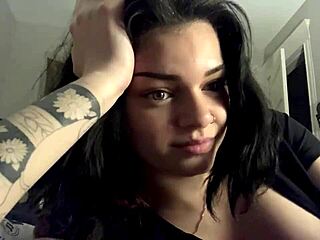 horny babe flashes her huge sexy tits