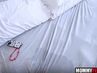 busty stepmom tittyfucked by stepsons in threesome