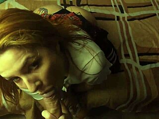 beach babe deepthroats balls licking before facial cumshot drowns her tits