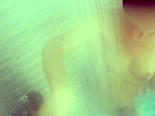 shaving my smooth blonde pussy in steamy hot shower