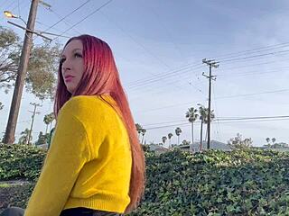 artemisia love's sexy outdoor public smoke with long hair vibes