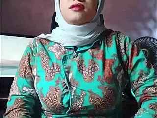 early morning hijab shemale strokes her cock solo