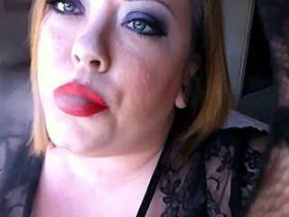 bbw tina snua smokes fetish in lace gloves for mistress