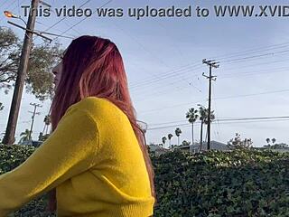 artemisia love's sexy outdoor public smoke with long hair vibes