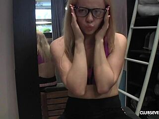 Beautiful petite teen strokes perfect pussy tits