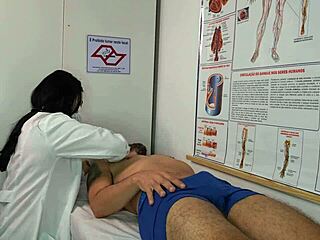 nurse gets horny seeing patient's huge erection and starts dirty foreplay workout