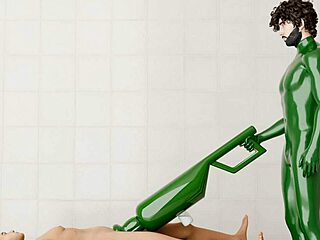 i love how this rotating machine fucks him senseless