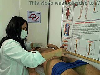 nurse gets horny seeing patient's huge erection and starts dirty foreplay workout