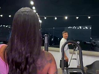 Curious neighbor fucked hard on terrace by young neighbor's son - salome gil part 1