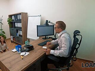 Loan4K Fills Every Hole Hard In The Office!