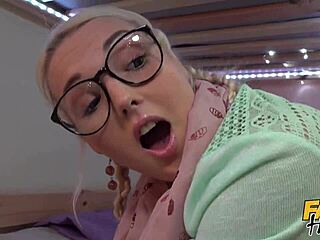 Cheating 18+ wife begs creampies in fake hostel