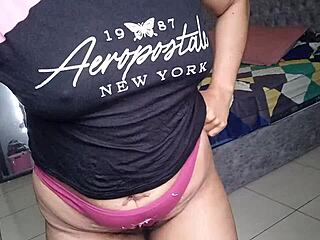 alone at home horny latina milf fingers pussy to squirting orgasm fast