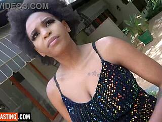 big tits ebony milf gets pounded doggystyle by huge white producer cock raw