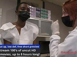 examine my hooters - jewel slaps patient's shaved pussy