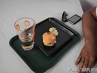 jovan jordan devours maserati xxx's burger in hot waitress scene