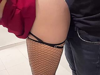 Horny Stepmom with Huge Ass Follows Me to Bathroom for Raw Standing Fuck?