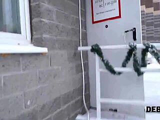 Debt4k collector pounds adorable redhead's shaved teen pussy