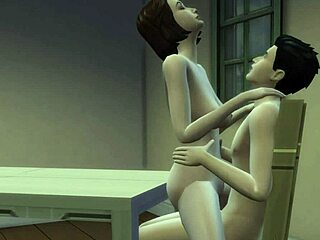 son pounds stepmom's pussy hard on kitchen desk