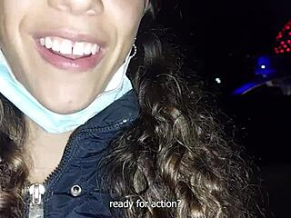 argentinian latina teen bent over fucked doggystyle creampie in buenos aires planetario public