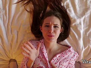 pretty nika deepthroats stepdad's soft cock up close in pov