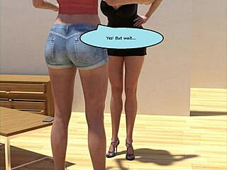 Giantess growth comic: tall babe's huge tits crush mini guy