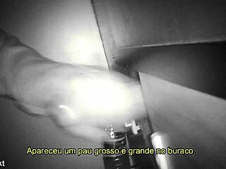 Gloryhole Tranny Sucks Thick Cock in Booth!