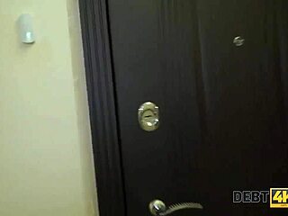 Debt4k collector pounds adorable redhead's shaved teen pussy