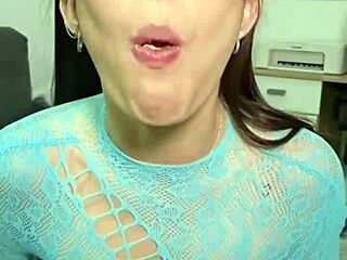 brunette pigtails eats junk food then pukes on tits!