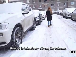 Debt4k collector pounds adorable redhead's shaved teen pussy