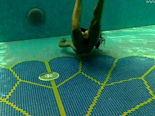 Irina Russaka skinny teen underwater pool tease