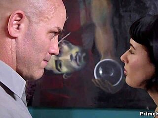 Bound step-sisters submit to bald guy's kinky domination whipping