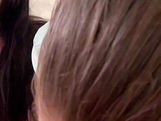 double blowjob gets dirty rimjob then teen milf cumswap pov threesome