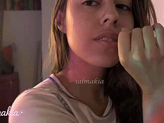 sexy colombian salmakia sucks dildo gives joi blowjob instructions