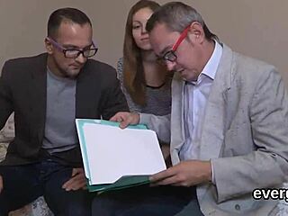 Broke guy lets nasty friend bang ex-girlfriend hard for cash