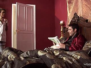 Feel better yet after ebony nurse deepthroats and rides your monster cock?